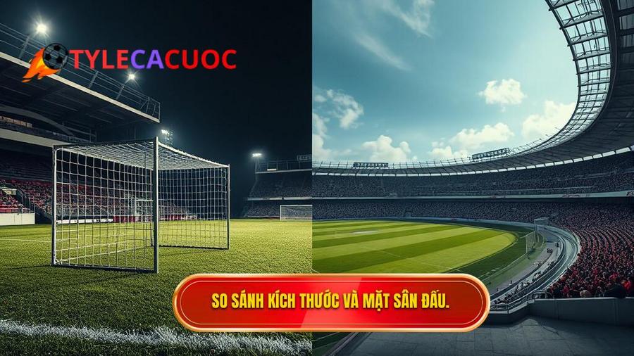 1. Sự khác biệt về kích thước sân và mặt sân thi đấu
